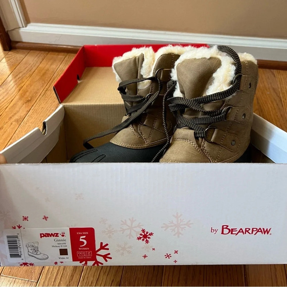 PAWZ Womens Ginnie Duck Boots Size 5 Hickory Brown Winter Shearling Outdoor Warm - Picture 13 of 13